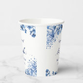 Aziatische Chinoiserie Lichtblauw Bloemen Bridgert Papieren Bekers (Links)