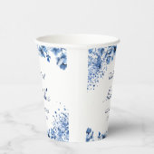 Aziatische Chinoiserie Lichtblauw Bloemen Bridgert Papieren Bekers (Rechts)