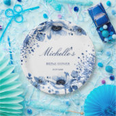 Aziatische Chinoiserie Lichtblauwe Bloem Bridgerto Papieren Bordje (Feest)