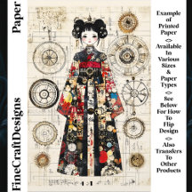 Aziatische Clockpunk Doll in Kimono CK6 Scrapbook 