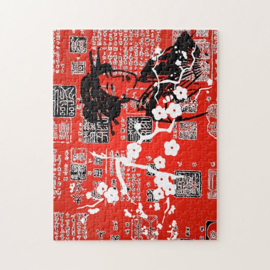 Aziatische collage Legpuzzel (Verticaal)