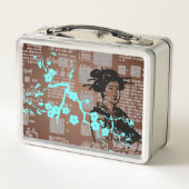 Aziatische Collage Metal Lunch Box (Achterkant)