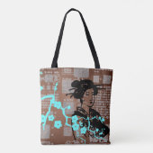 Aziatische collage tote bag (Achterkant)