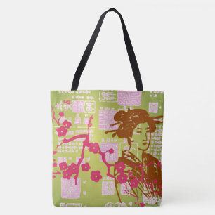 Aziatische collage tote bag