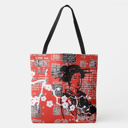Aziatische collage tote bag (Voorkant)