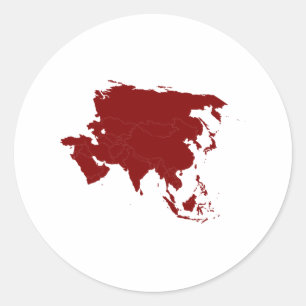 Aziatische continent ronde sticker