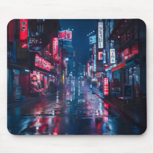 Aziatische Cyberpunk City Night Muismat