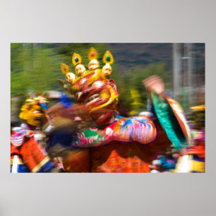 Aziatische danser in kostuum poster