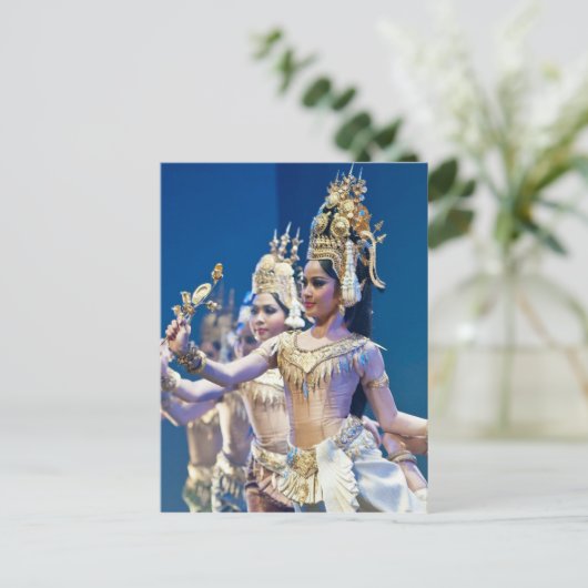 Aziatische dansers briefkaart (Staand voorkant)