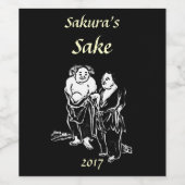 Aziatische dichter Filosofen Zwart-wit Wijnlabel Wijn Etiket (Enkel label)