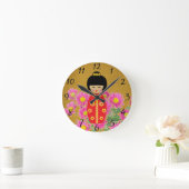 Aziatische Doll Ronde Klok (Huis)
