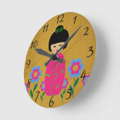 Aziatische Doll Ronde Klok (Hoek)