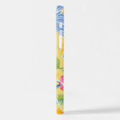 Aziatische draak - Blauw op pasta iPhone Hoesje (Linkerkant)