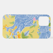 Aziatische draak - Blauw op pasta iPhone Hoesje (Achterkant horizontaal)