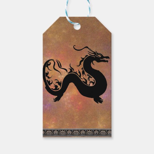 Aziatische draak cadeaulabel (Voorkant)