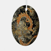 Aziatische draak en wolken metalen ornament (Voorkant Rechts)