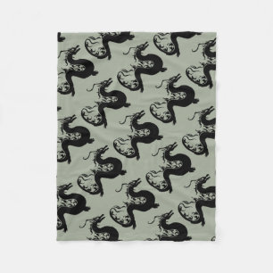 Aziatische draak fleece deken