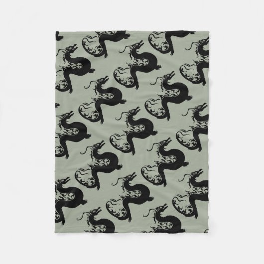 Aziatische draak fleece deken (Voorkant)