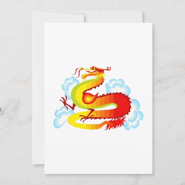 Aziatische draak in wolken (Voorkant)