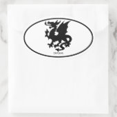 Aziatische draak ovale sticker (Tas)