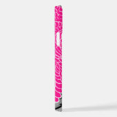 Aziatische Draak - Roze op Zwarte Bloemen iPhone Hoesje (Rechterkant)