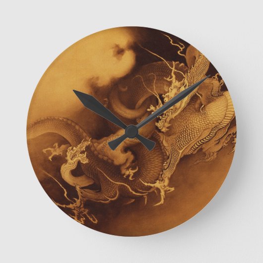 Aziatische dragon Fantasy Art Clock Ronde Klok (Voorkant)