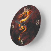 Aziatische dragon Fantasy Art Clock Ronde Klok (Hoek)