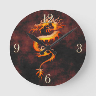 Aziatische dragon Fantasy Art Clock Ronde Klok