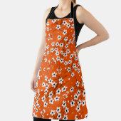 Aziatische Elegantie: Rode Bloemen Naadloze Print Schort (Insitu)