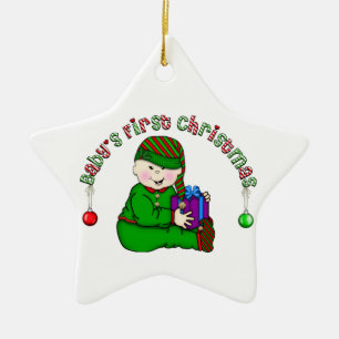 Aziatische Elf Baby 1e Kerstmis Ornament