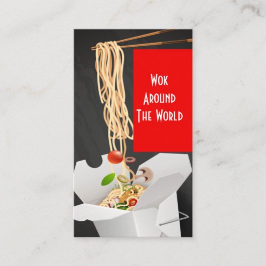 Aziatische Fast Food Restaurant Visitekaartje (Voorkant)