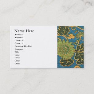 Aziatische Floral Blue Cloth Visitekaartje