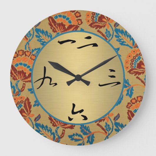 Aziatische Floral Grote Klok (Voorkant)