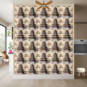 Aziatische geïnspireerde bloementempel Chinoiserie Tegeltje