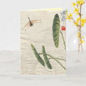 Aziatische geïnspireerde  Kaarten - Dragon Fly (Gele Bloem)