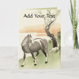 Aziatische geïnspireerde Kaarten - Paard