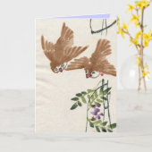 Aziatische Geïnspireerde Vintage Kaarten - Kleine (Gele Bloem)