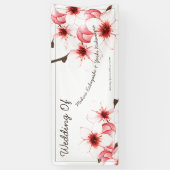 Aziatische geïnspireerde Waterverf Cherry Blossom  Spandoek (Verticaal)