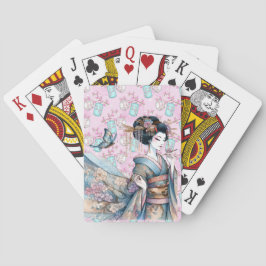 Aziatische Geisha-danseres Pokerkaarten