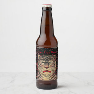 Aziatische gestreepte tijger, rode Stippen Bier Etiket