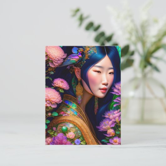 Aziatische Godin, Postkruising Briefkaart (Staand voorkant)