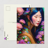 Aziatische Godin, Postkruising Briefkaart (Voorkant / Achterkant)