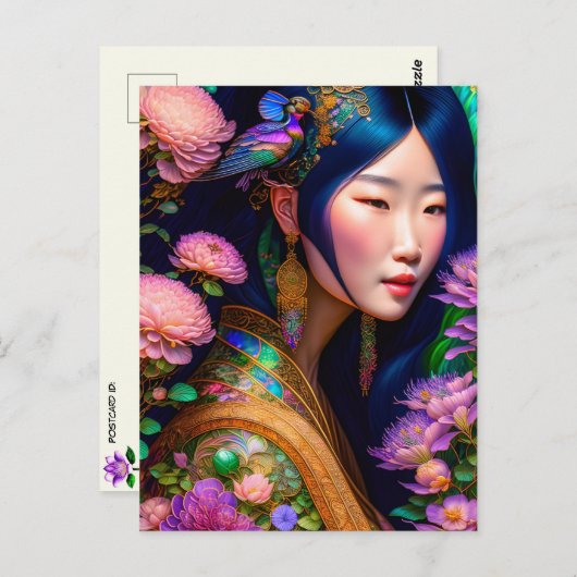Aziatische Godin, Postkruising Briefkaart (Voorkant / Achterkant)