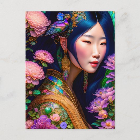 Aziatische Godin, Postkruising Briefkaart (Voorkant)