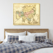 Aziatische Handkleurige Atlas Map 2 Canvas Afdruk (Insitu (Slaapkamer))