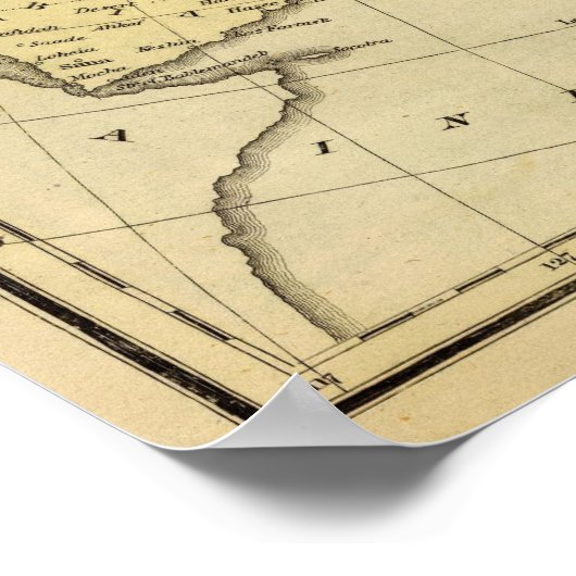 Aziatische Handkleurige Atlas Map Poster (Hoek)