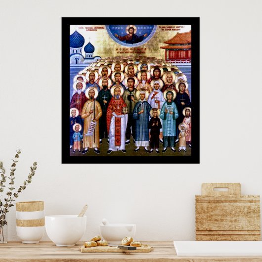 Aziatische heiligen en Jezus Poster (Keuken)