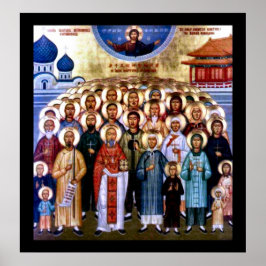 Aziatische heiligen en Jezus Poster