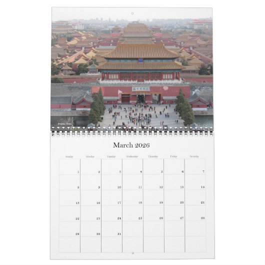 Aziatische hoofdsteden (met locaties) 2026 kalender (Mar 2026)