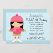 Aziatische ijsschaatsfeest kaart (Voorkant / Achterkant)